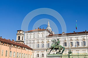 Statua equestre di Polluce monument in front of Royal Palace Palazzo Reale photo