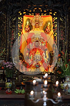 Statuary on alter of Pagoda Chua Min Huong, Ho Chi Minh City