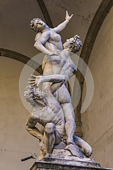 Statue Abduction of a Sabine Woman in Florence, Italy