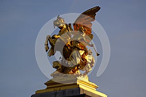 Statue above Pont Alexandre III Alexandre III Bridge