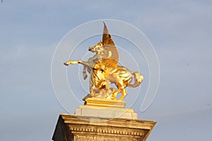 Statue above Pont Alexandre III Alexandre III Bridge