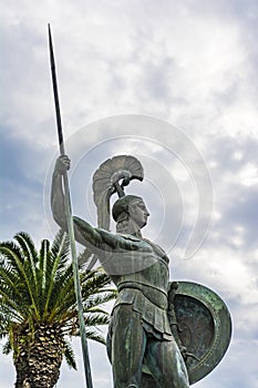 Statue of Achilles in Achilleion palace in Corfu island, Greece.