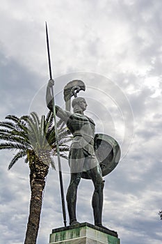 Statue of Achilles in Achilleion palace in Corfu island, Greece.