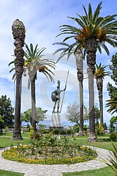 Statue of Achilles in Achilleion palace in Gastouri, Corfu island in Greece photo