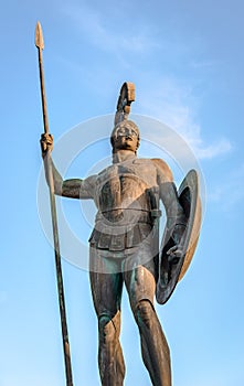 Achilles, as guardian of Achilleion, in Gastouri, Corfu Island, Greece photo