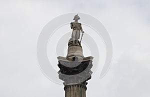 The statue of Admiral Nelson in Trafalgar Square, London