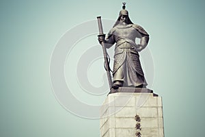 Statue of Admiral Yi Sunsin on Gwanghwamun plaza in Seoul, South photo