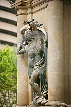 Statue adorns the building