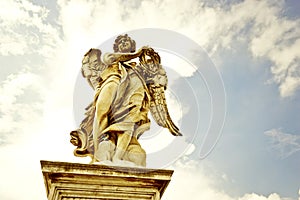 The statue of Aelian Bridge in Rome