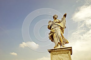 The statue of Aelian Bridge in Rome