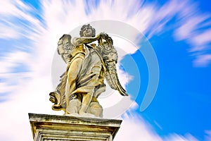 The statue of Aelian Bridge in Rome