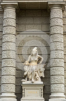 Statue of Afrika next to Natural History Museum Vienna