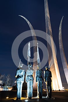 Air Force Memorial At Night