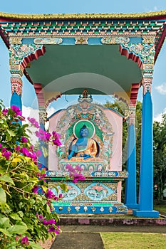 Statue of the Akshobhya Buddha at the Chagdud Gonpa Khadro Ling Buddhist Temple in Tres Coroas, Brazil