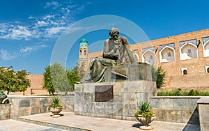 Statue of Al-Khwarizmi in front of Itchan Kala in Khiva, Uzbekistan