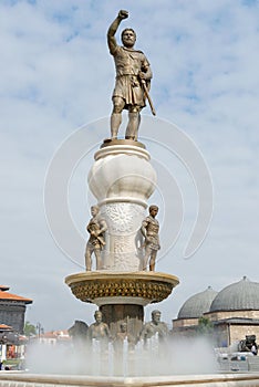 Statue of Alexander the Great in downtown of Skopje,