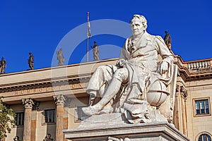 Statue of Alexander von Humboldt in the city of Berlin, Germany.