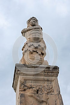 Statue in the ancient agora of Athens Greece