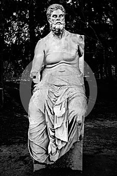 Statue of the ancient Greek poet Homer, the author of the Iliad and the Odyssey in Claros. Izmir, Turkey