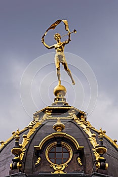 Statue on the ancient guildhall