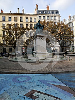 Statue of AndrÃ©-Marie AmpÃ¨re, Lyon, France