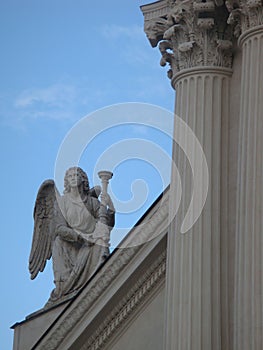 Statue of an angel in the church of San Rocco all'Augusteo to Rome in Italy.