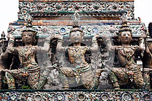 Statue of Angel (Deity) at Wat Arun, Landmark and No. 1 tourist attractions in Thailand.