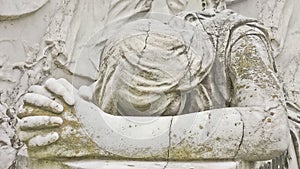 Statue of an Angel Praying Close Up