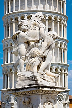 The statue of angels on Square of Miracles in Pisa