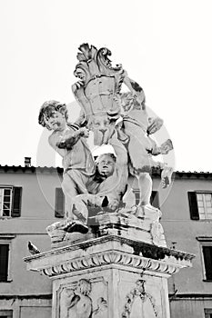 The statue of angels on Square of Miracles in Pisa
