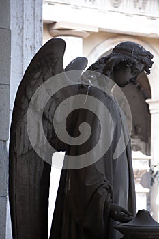 Statue of angels at the Staglieno cemetery in Genoa