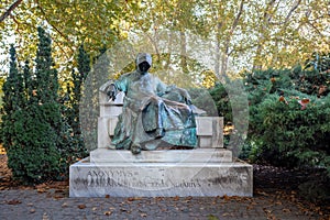 Statue of Anonymous Notary of King Bela III - created by Miklos Ligeti in 1903 - Budapest, Hungary