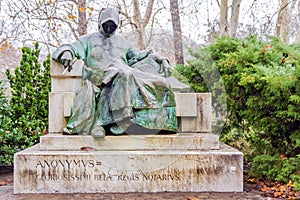 Statue of Anonymous, Vajdahunyad Castle, Budapest, Hungary