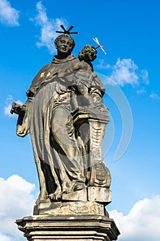 Statue of Anthony of Padua on Charles Bridge in Prague