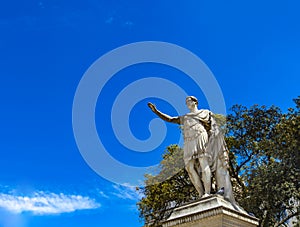 Statue of Antonin le Pieux, roman emperor, in Nimes, France