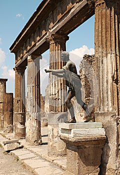 Statue Of Apollo In The Ruins Of Pompei, Italy