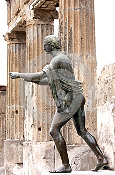 Statue of Apollo in the ruins of Pompei, Italy