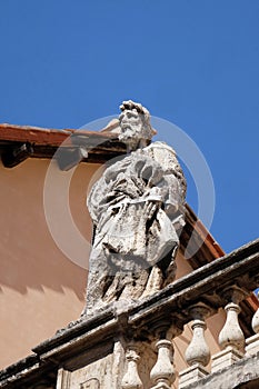 Statue of Apostle on the church dei Santi XII Apostoli in Rome