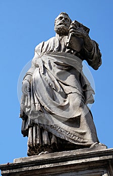Statue of Apostle saint Peter on the Ponte Sant Angelo in Rome