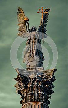 Statue of Archangel Gabriel at Heroes Square - Budapest