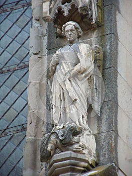 The statue of Archangel Michael from the Black Church in Brasov