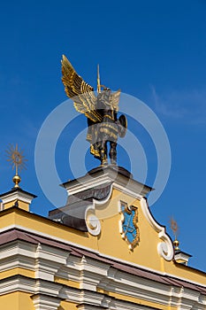 Statue of Archangel Michael at the top of Lach Gates photo
