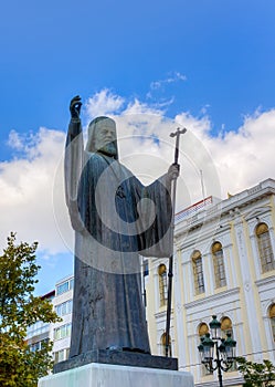 Statue of Archbishop of Greece Damaskinos, Athens photo