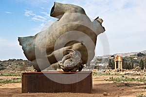 The statue in the archeological area of Agrigento