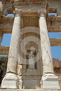 Statue of Arete at Celcus Library in Ephesus, Turkey photo