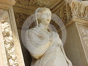 Statue of Arete in Ephesus ancient city photo