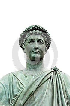 Statue of Armand Emmanuel Sophie Septimanie de Vignerot du Plessis, Duke Richelieu in a roman toga and laurel wreath