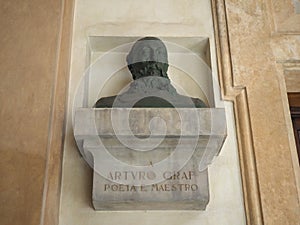 Statue of Arturo Graf at Turin University in Turin photo