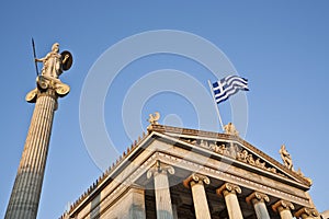 Statue of Athena and the Academy of Athens