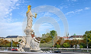 The statue of Athena Pallada in Vienna, Austria